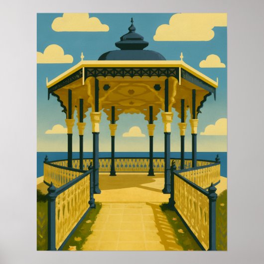 Brighton Bandstand – Kustarchitectuur Kunst Poster (Voorkant)