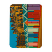 Brighton Beach Huts – Colourful Seaside Print Magneet (Verticaal)