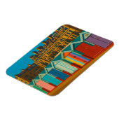 Brighton Beach Huts – Colourful Seaside Print Magneet (Linkerzijde)