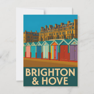 Brighton Beach Huts – Kleurrijke Zeedruk Briefkaart