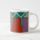 Brighton Beach Huts – Kleurrijke Zeedruk Grote Koffiekop (Rechts)