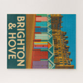 Brighton Beach Huts – Kleurrijke Zeedruk Legpuzzel (Horizontaal)