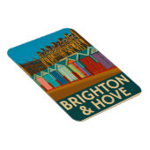 Brighton Beach Huts – Kleurrijke Zeedruk Magneet (Rechterzijde)