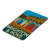 Brighton Beach Huts – Kleurrijke Zeedruk Magneet (Linkerzijde)