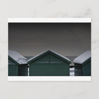 Brighton Beach huts sneeuw Briefkaart