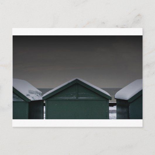 Brighton Beach huts sneeuw Briefkaart (Voorkant)