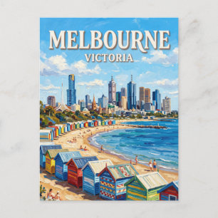Brighton Beach Melbourne Australië Briefkaart