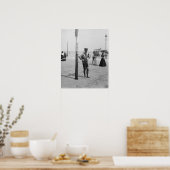 Brighton Beach Redder, 1906. Antieke foto Poster (Keuken)