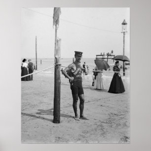 Brighton Beach Redder, 1906. Antieke foto Poster