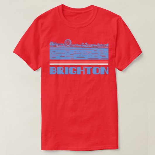 Brighton City Gift Engeland City Silhouette Skylin T-shirt (Design voorkant)