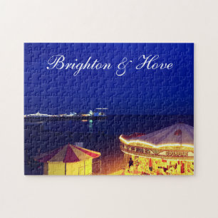 Brighton en Hove Beach bij nacht Legpuzzel