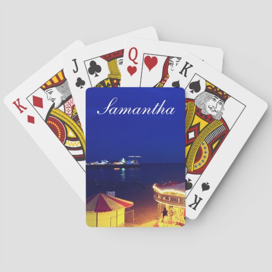 Brighton en Hove Beach bij nacht Pokerkaarten (Achterkant)
