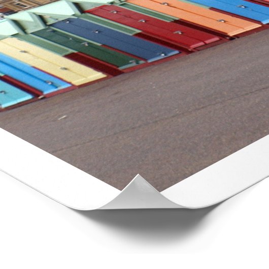 Brighton en Hove Beach Colorful Huts Poster (Hoek)