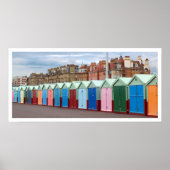 Brighton en Hove Beach Colorful Huts Poster (Voorkant)