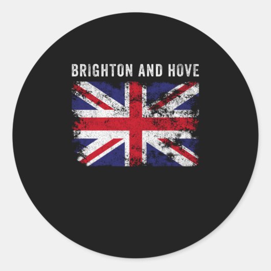 Brighton en Hove , de Britse vlag , British Souven Ronde Sticker (Voorkant)