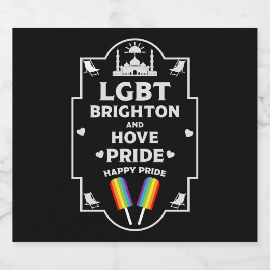 Brighton en Hove Pride Sparkling Wijnetiket (Enkel label)