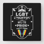 Brighton en Hove Pride Vierkante Klok (Voorkant)