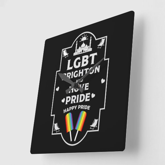 Brighton en Hove Pride Vierkante Klok (Hoek)