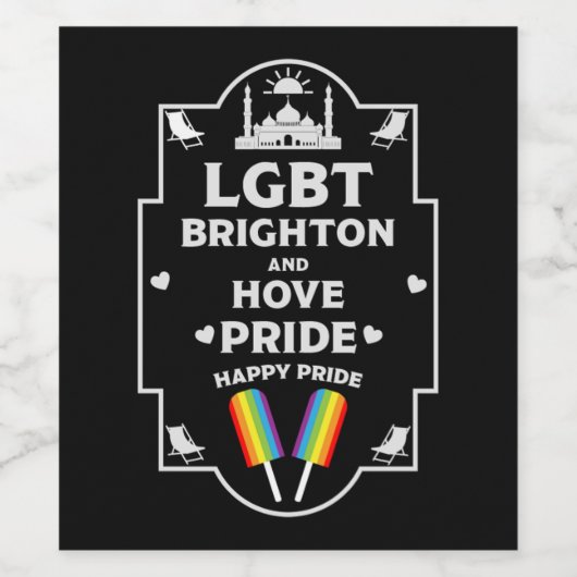 Brighton en Hove Pride Wijn Etiket (Enkel label)