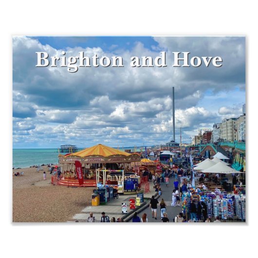 Brighton en Hove Seafront Foto Afdruk (Voorkant)