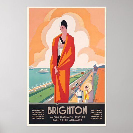 Brighton Engeland UK Antieke Reisposter Poster (Voorkant)