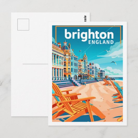Brighton Engeland Vintage Beroemde Reisplaats Briefkaart (Voorkant / Achterkant)