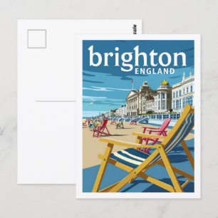 Brighton Engeland Vintage Beroemde Reisplaats Briefkaart
