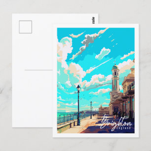 Brighton Engeland vintage reisplaats illustratie Briefkaart