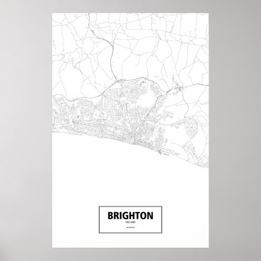 Brighton, Engeland (zwart op wit) Poster (Voorkant)