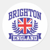 Brighton England Ronde Sticker (Voorkant)