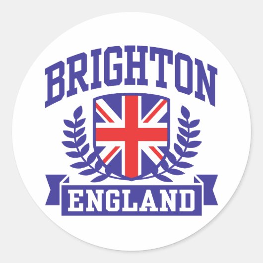 Brighton England Ronde Sticker (Voorkant)