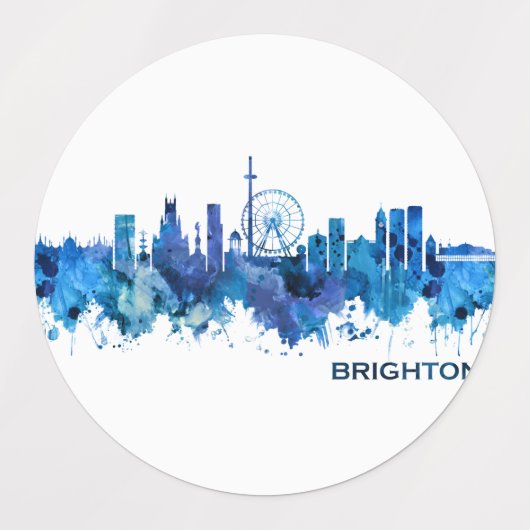 Brighton England Skyline Blue Labels (Design 2)