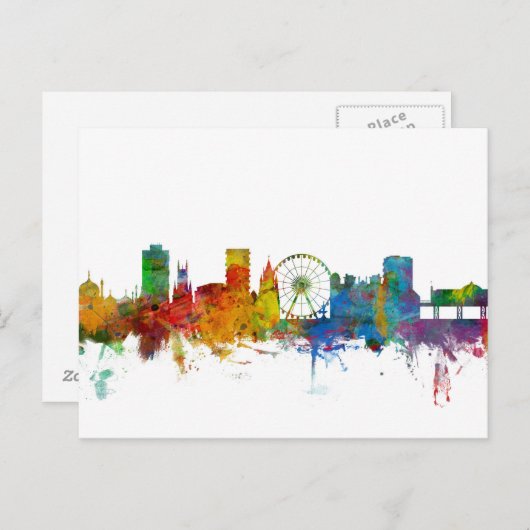 Brighton England Skyline Briefkaart (Voorkant / Achterkant)
