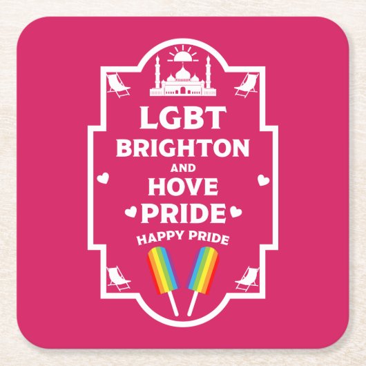 Brighton Gay Pride Kartonnen Onderzetters (Voorkant)