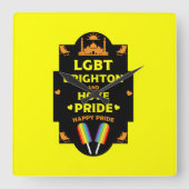 Brighton Gay Pride Vierkante Klok (Voorkant)