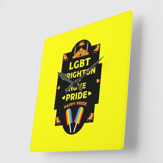 Brighton Gay Pride Vierkante Klok (Hoek)