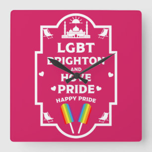 Brighton Gay Pride Vierkante Klok