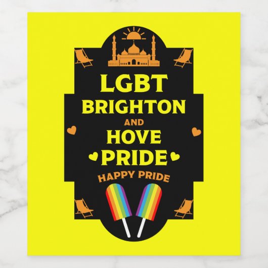 Brighton Gay Pride Wijn Etiket (Enkel label)