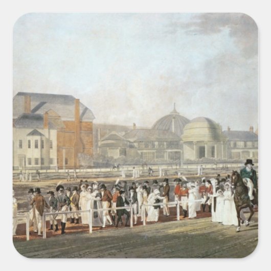 Brighton: Het oude paviljoen en Steyne Vierkante Sticker (Voorkant)