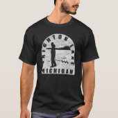 Brighton Lake Ice Vissen Michigan T-shirt (Voorkant)