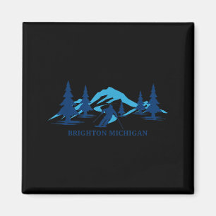 Brighton michigan skioord skiën skiër  magneet
