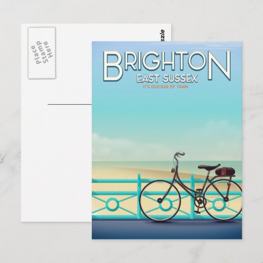 Brighton, Oost Sussex vintage poster. Briefkaart (Voorkant / Achterkant)