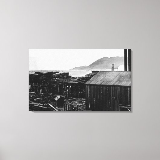 Brighton, Oregon Lumber Mills on Coast Photograp Canvas Afdruk (Voorkant)