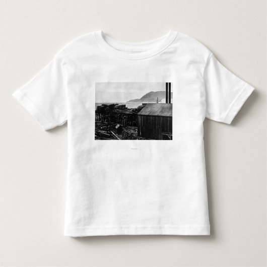 Brighton, Oregon Lumber Mills on Coast Photograp Kinder Shirts (Voorkant)