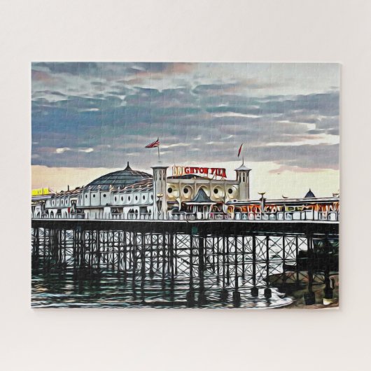 Brighton Pier & Cloudy Sky Digital Painting Legpuzzel (Horizontaal)