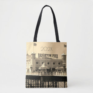 Brighton Pier ENGELAND Jaar Reisvakantie Tote Bag