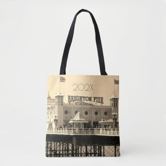 Brighton Pier ENGELAND Jaar Reisvakantie Tote Bag (Voorkant)