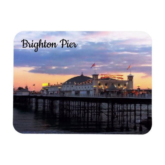 Brighton Pier in Evening Foto Magneet (Horizontaal)