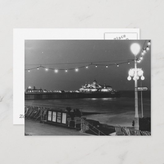 Brighton pier 's nachts briefkaart (Voorkant / Achterkant)