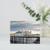 Brighton Pier & Sunset Digital Painting Briefkaart (Staand voorkant)